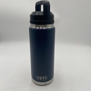 Yeti Rambler 18 OZ Bottle Navy Blue  Chug Cap Clean SEE PICS Water Bottle